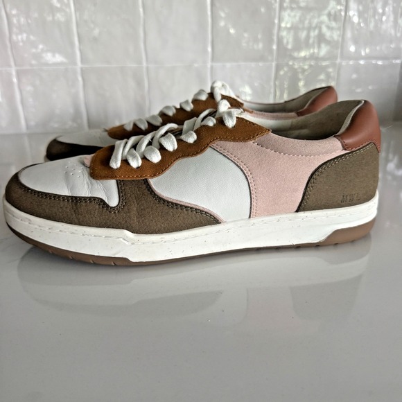 Madewell Court Sneakers Nubuck &‎ Recycled Leather Women's 10 Men's 8.5 Tan Pink - Picture 5 of 8